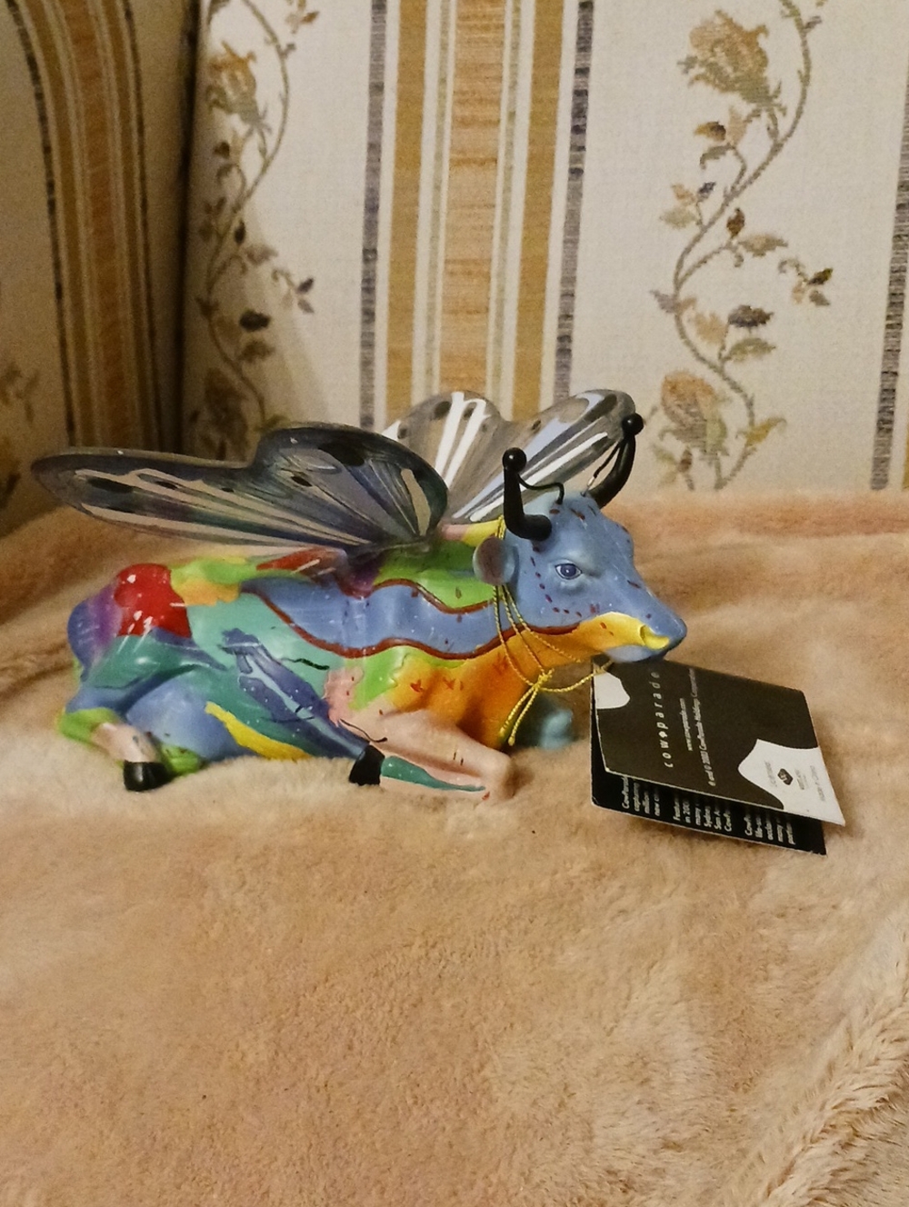 Hand-Painted Multicolor Decorative Cow Fairy Figurine